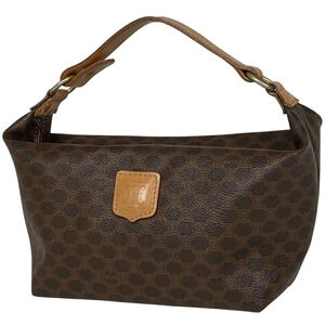 Celine Macadam handbag makeup Clutch canvas brown